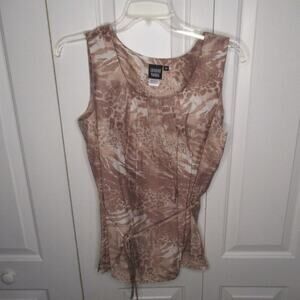 Sharon Young Brown and White Animal Print Blouse